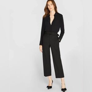 Club Monaco Enamel Ring Round Buckle Belted Wool Blend Suit Pants Trousers 6